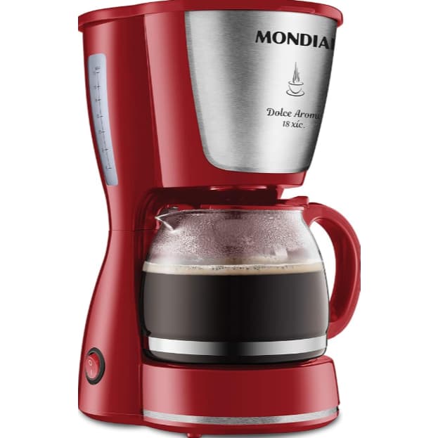 Cafeteira Elétrica Dolce Arome Mondial Vermelho/Inox 110v 220v C-35-18X