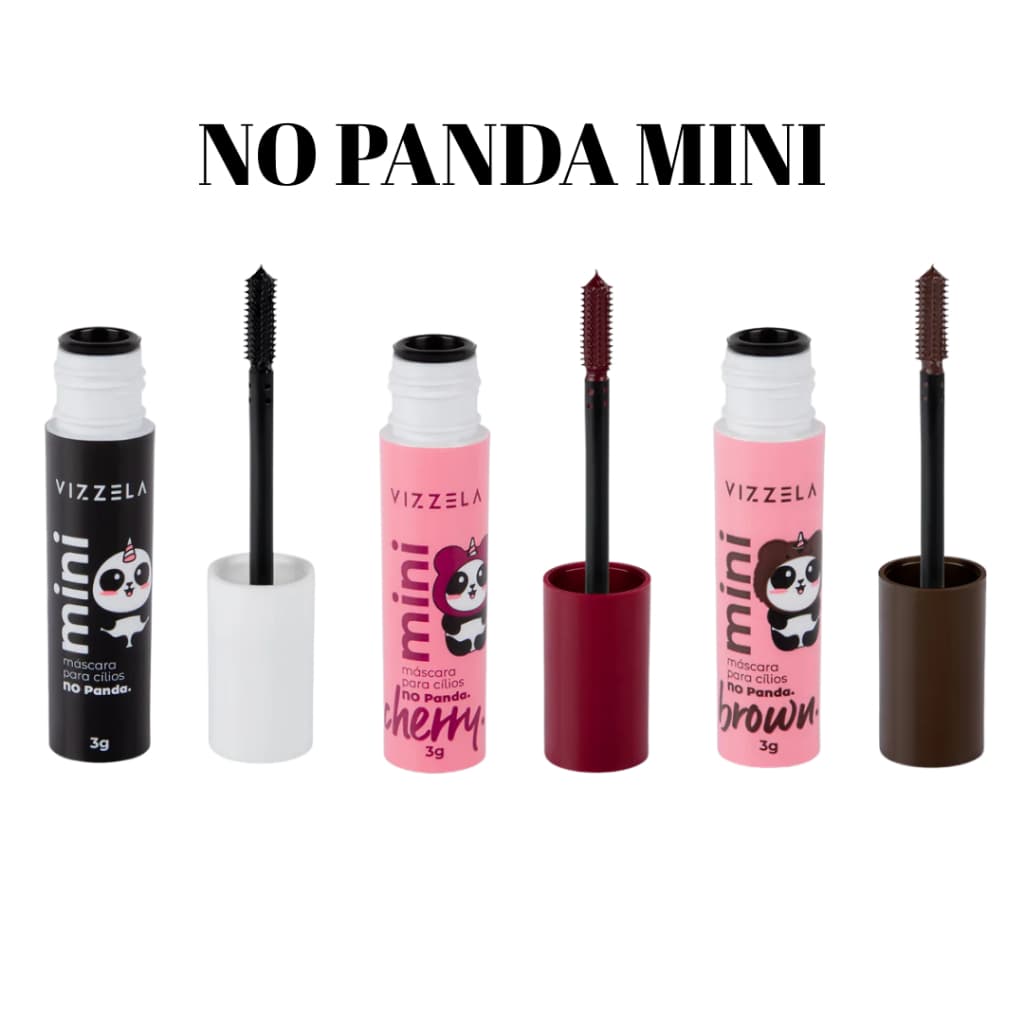 Mini Máscara Para Cílios No Panda Brown No Panda Cherry Vizzela - Marrom Bordô Preto A Prova D'Água
