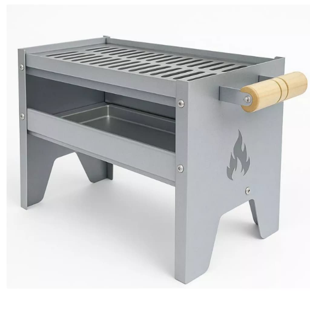 Churrasqueira Galvanizada Pequena Compacta Portátil Carvão Camping Mini Campeira Móvel