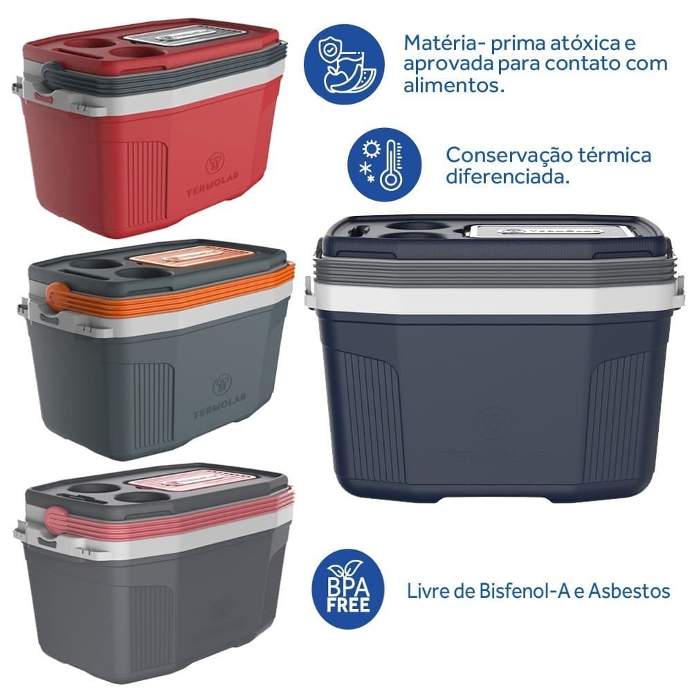 Caixa Térmica 20 Litros Cabe 26 Latas Air Flow Alta Qualidade Escolha Sua Cor - Termolar Original