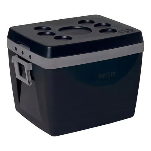 Caixa Térmica Grande Cooler 75 Litros Com Alças Porta Copos Praia Piscina Preto Azul Resistente Mor