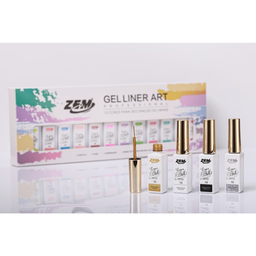 Esmalte NEON Gel Liner Art Profissional Soak-Off UV Led Nail Pincel Filete Francesinha