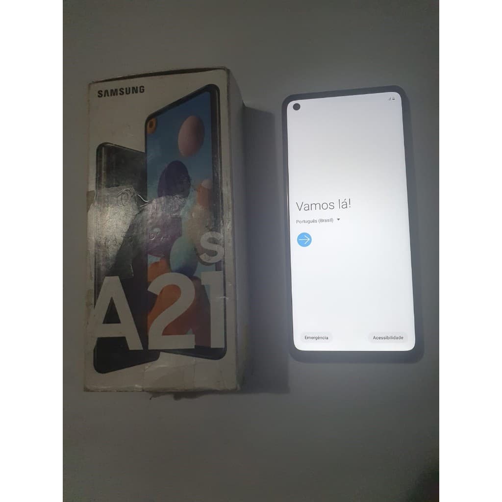 Smartphone Samsung A21s preto, aparelho de mostruario.