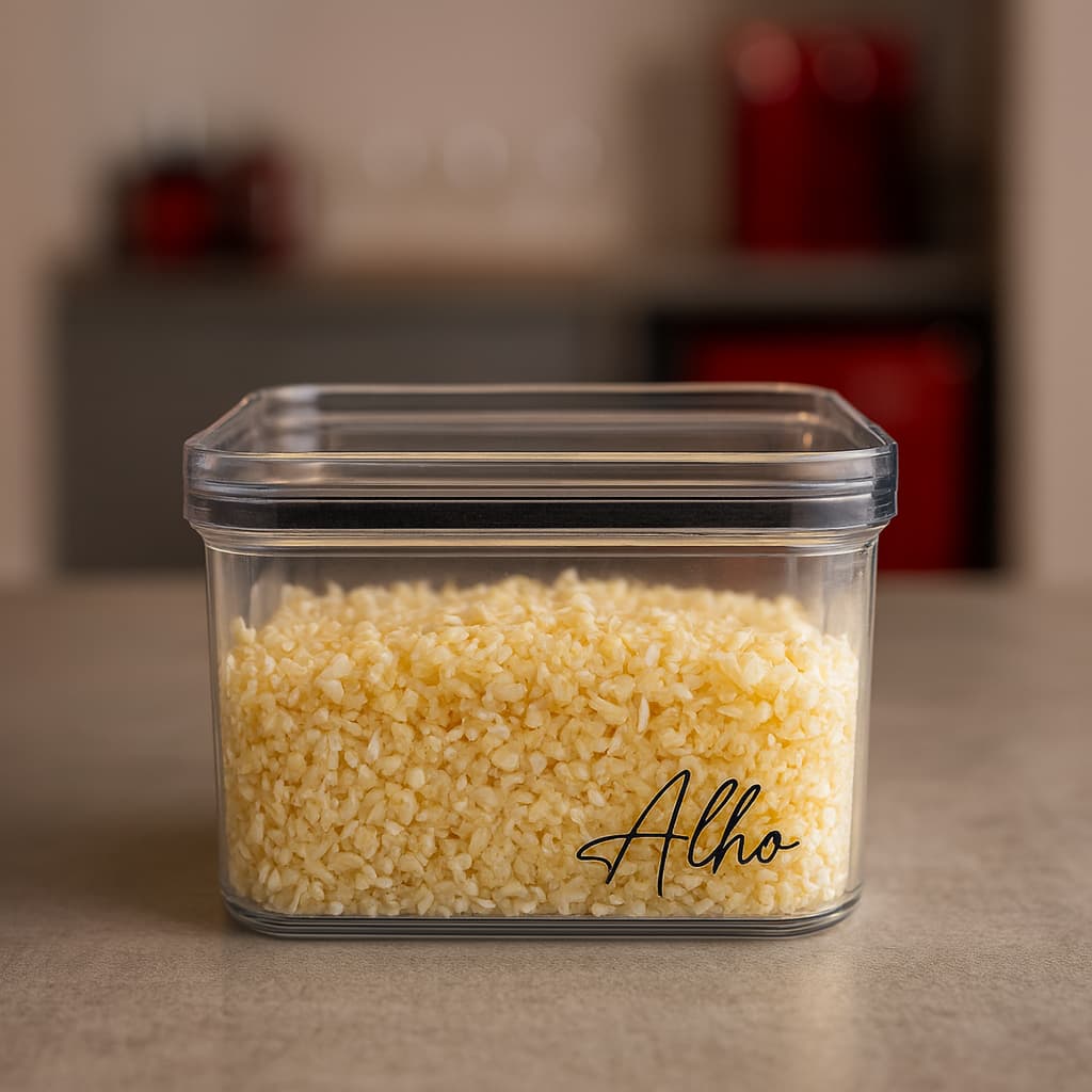 Porta alho - pote para alho - porta cebola - porta molho de tomate cozinha Adesivo Transparente porta tempero