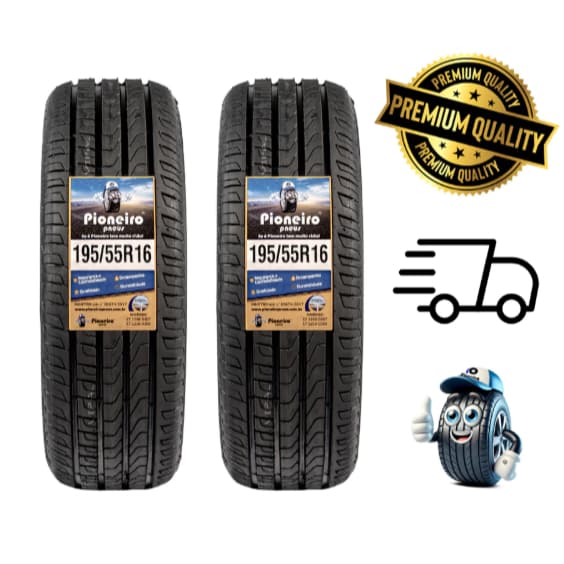 2 Pneus Aro 16 - 195/55/R16 Remold - GP 38 - Qualidade Inmetro