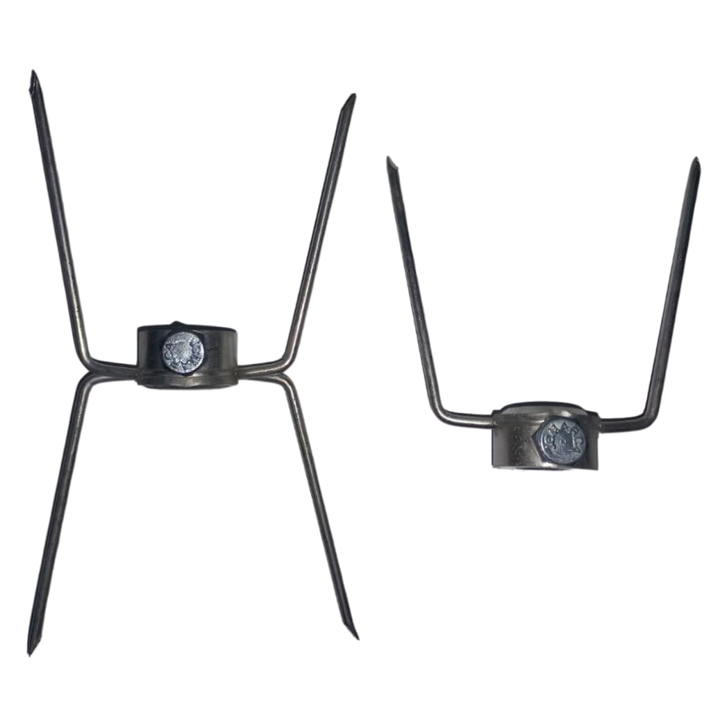 Ganchos para espeto de frango com 10 ganchos duplos e 5 simples, metal preto
