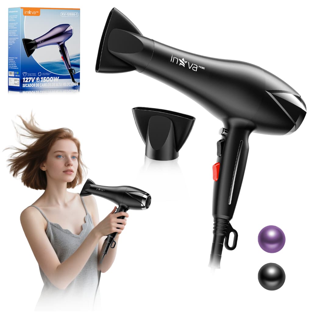 INOVA Secador De Cabelo Portátil Profissional 1500w Secador de Cabelo iônico Turbo 2 em 1 Alta Potência 110V/220V