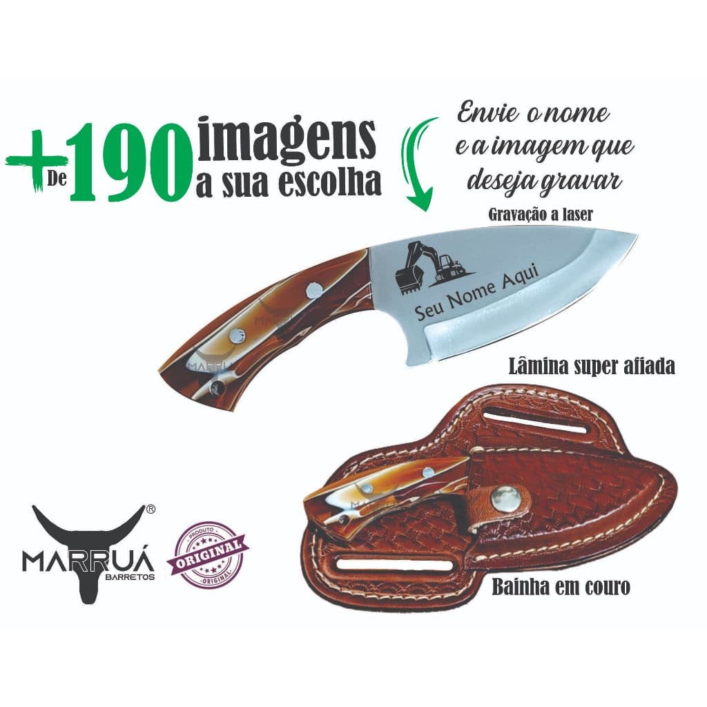 Faca Campeira artesanal  personalizada temas e seu nome gravado a laser