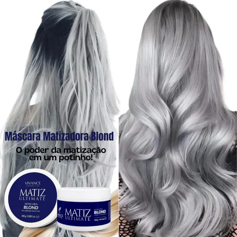Tonalizante Loiro - Máscara Matizadora Blond  -  Sem Amônia Para Cabelos Loiros Platinado Brancos