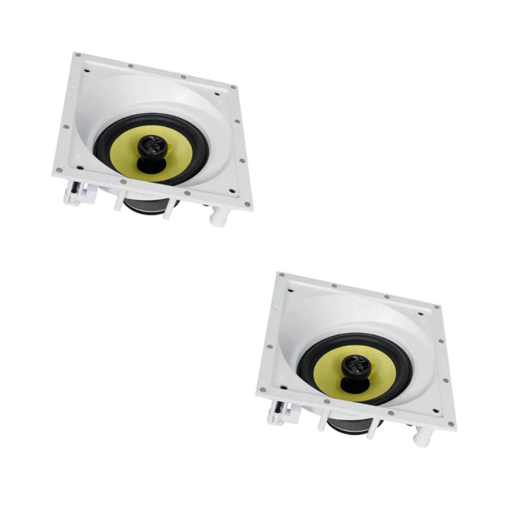Duas caixas acústicas de embutir brancas e amarelas Kit 2 Ci6sa Plus