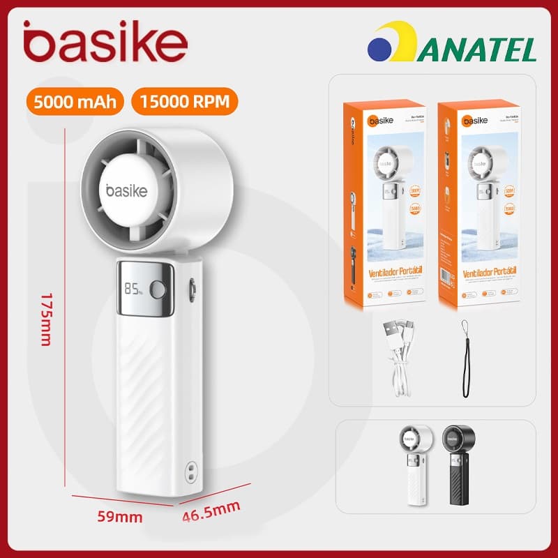 Basike Ventilador portátil mini refrigeração display digital，Ventilador USB móveis elétrico pequeno Alta potência，fan326