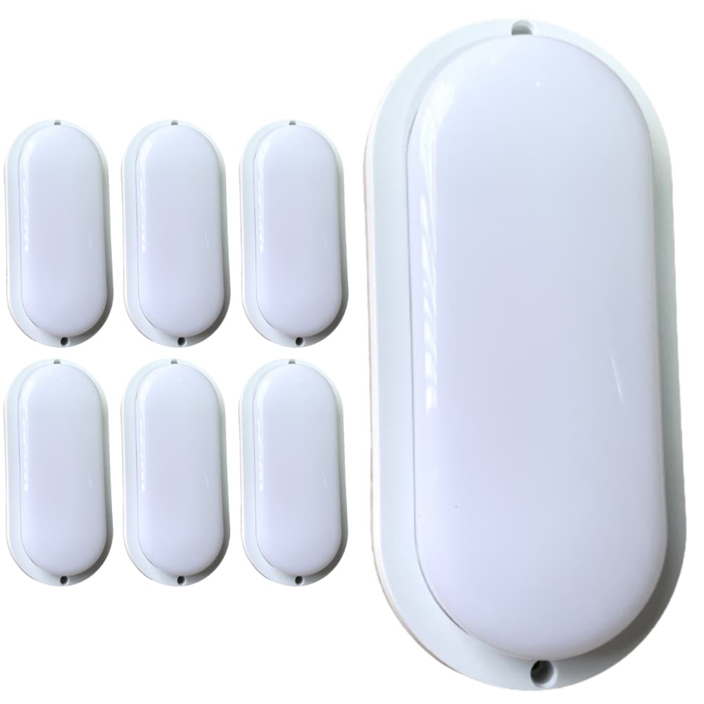 Kit 7x Arandela Tartaruga Sobrepor LED Até 20W IP65 6000K Bivolt Externa/Interna Com Acabamento
