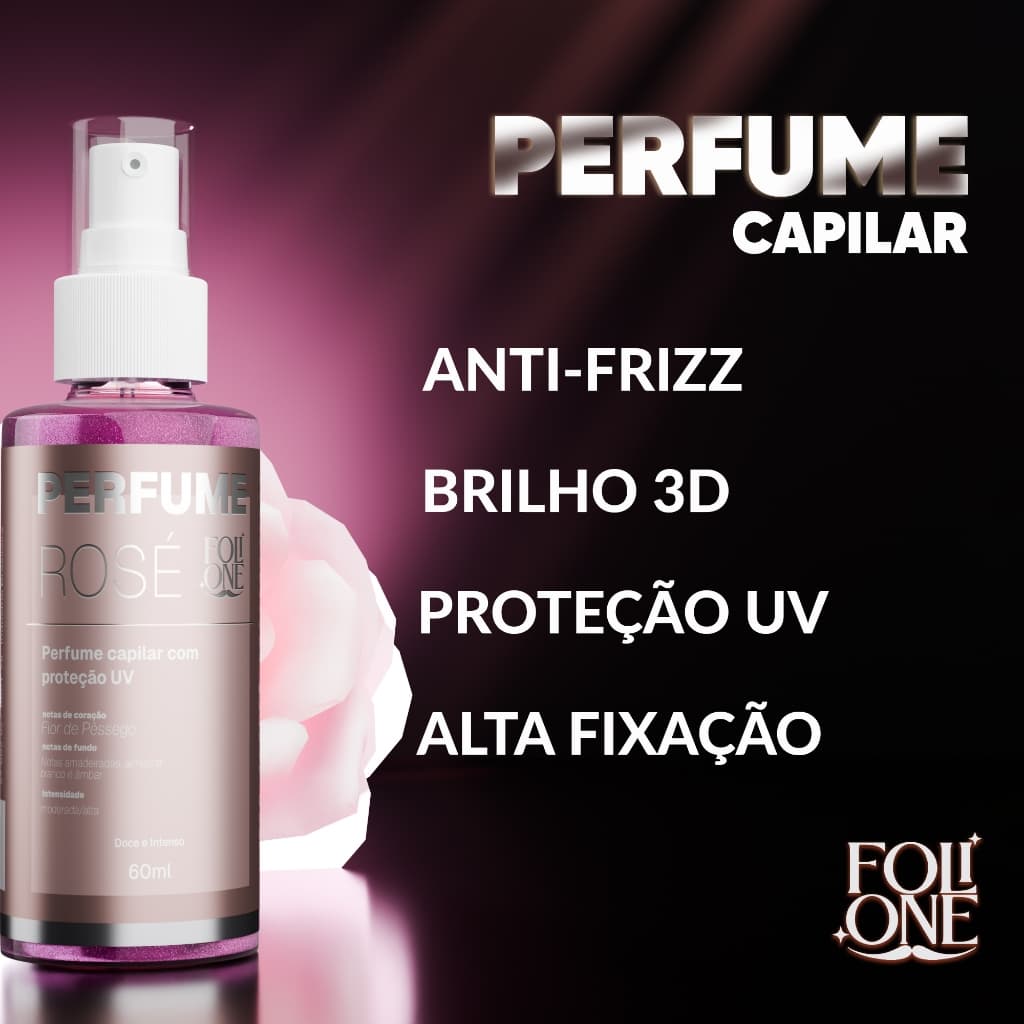 Perfume Para Cabelo Rosé Super Luxo Anti Frizz e Proteção Uv