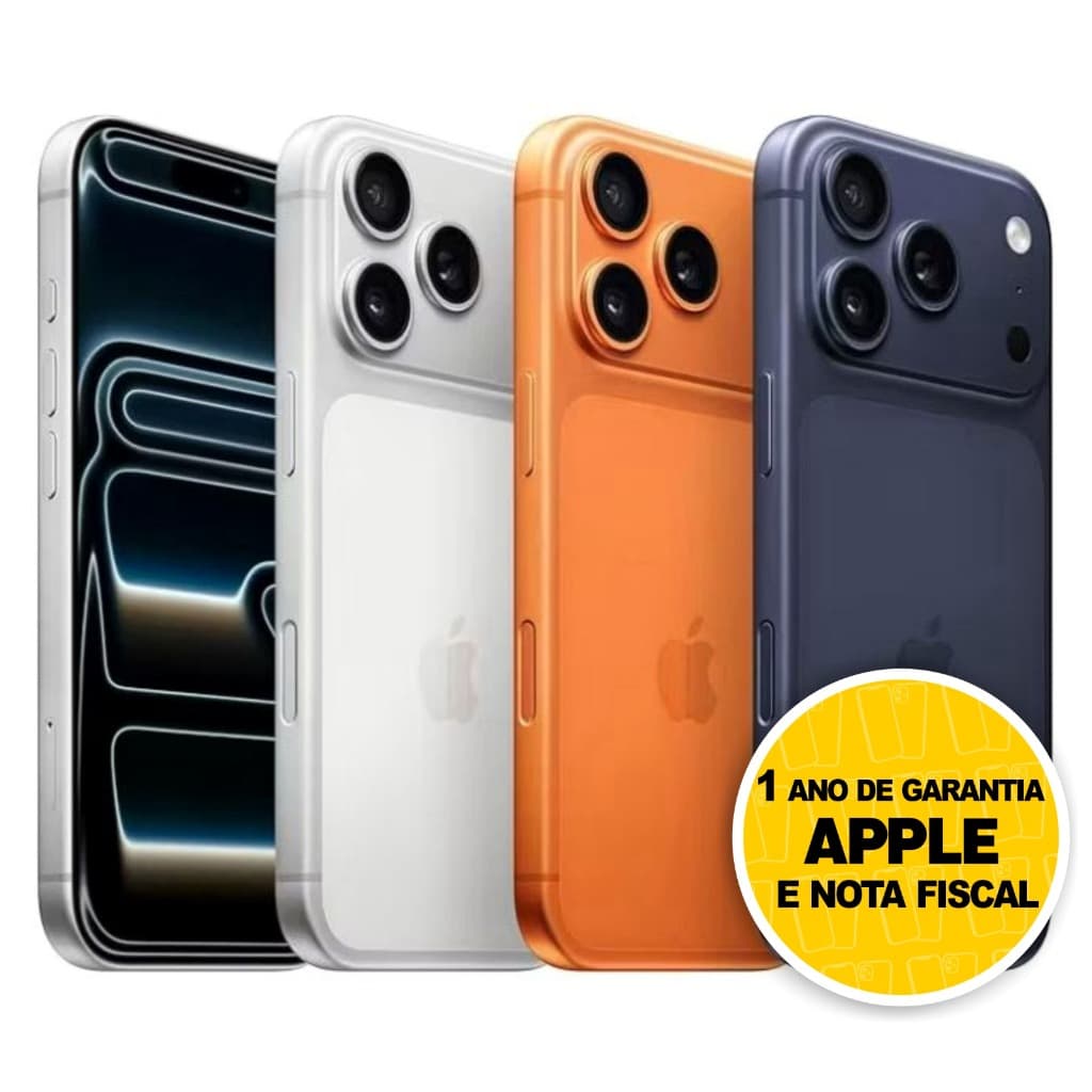 iPhone 17 Pro e Pro Max 256GB 5G Dual E-sim Lacrado Original com 1 Ano de Garantia Apple