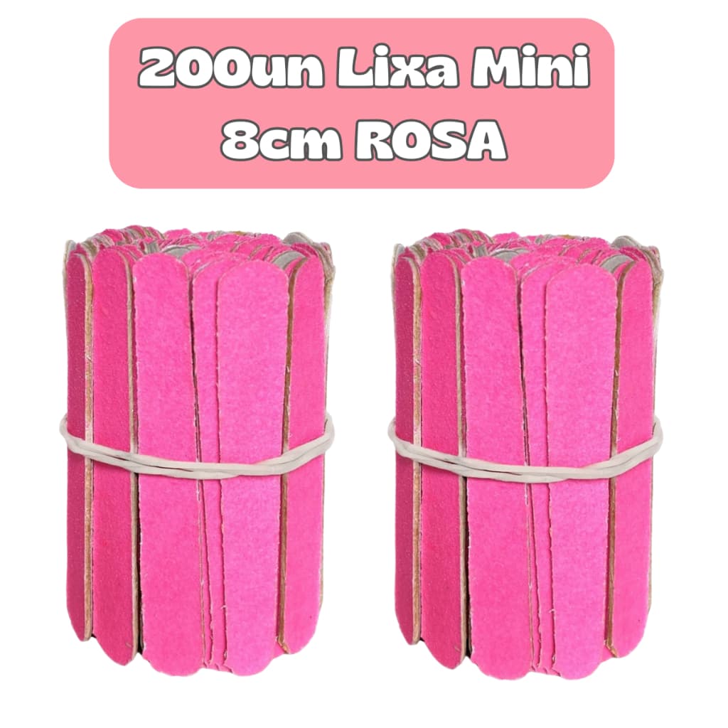 Mini Lixa ROSA 8cm Descartável Manicure Pedicure Clinica Estética