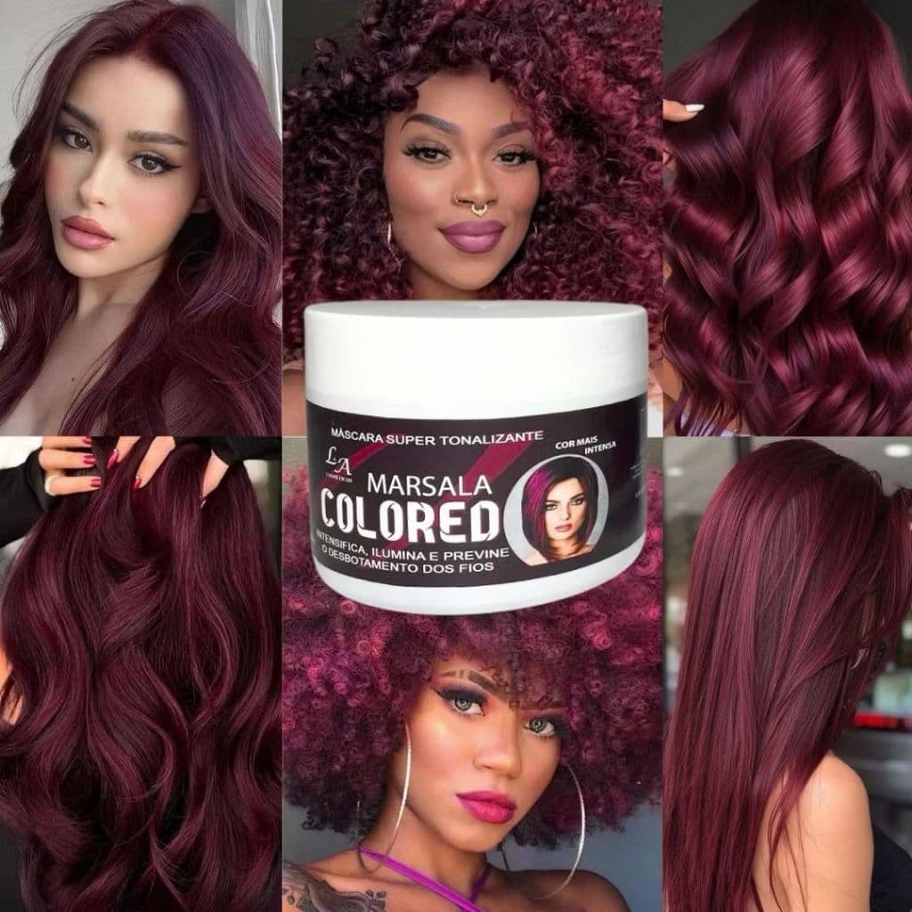 Tonalizante Marsala - Máscara Matizadora Sem Amônia 100% Natural La Cosméticos 300g