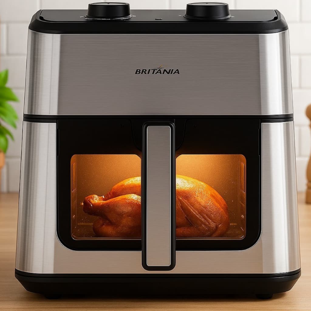 Air Fryer Britânia 3in1 Forno Elétrico 127v Assadeira Grande 8 Litros Fritadeira Antiaderente