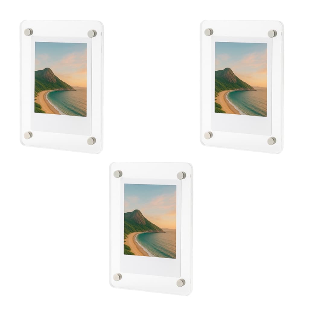 Porta Retrato Polaroid Instax Mini Acrílico Magnético Transparente Decorativo Resistente