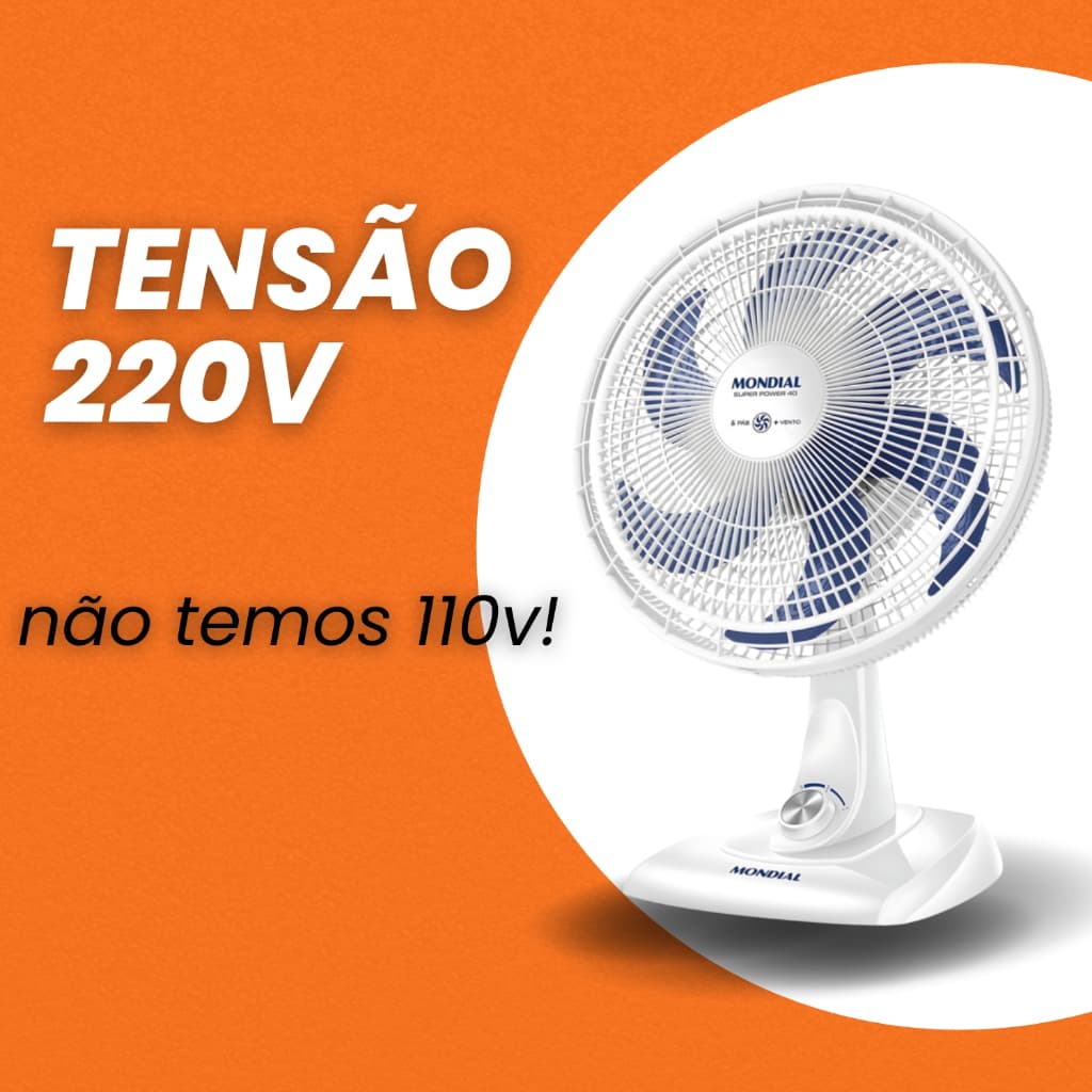 VENTILADOR MONDIAL 30CM VSP-30-W 220V 30W SUPER POWER BRANCO