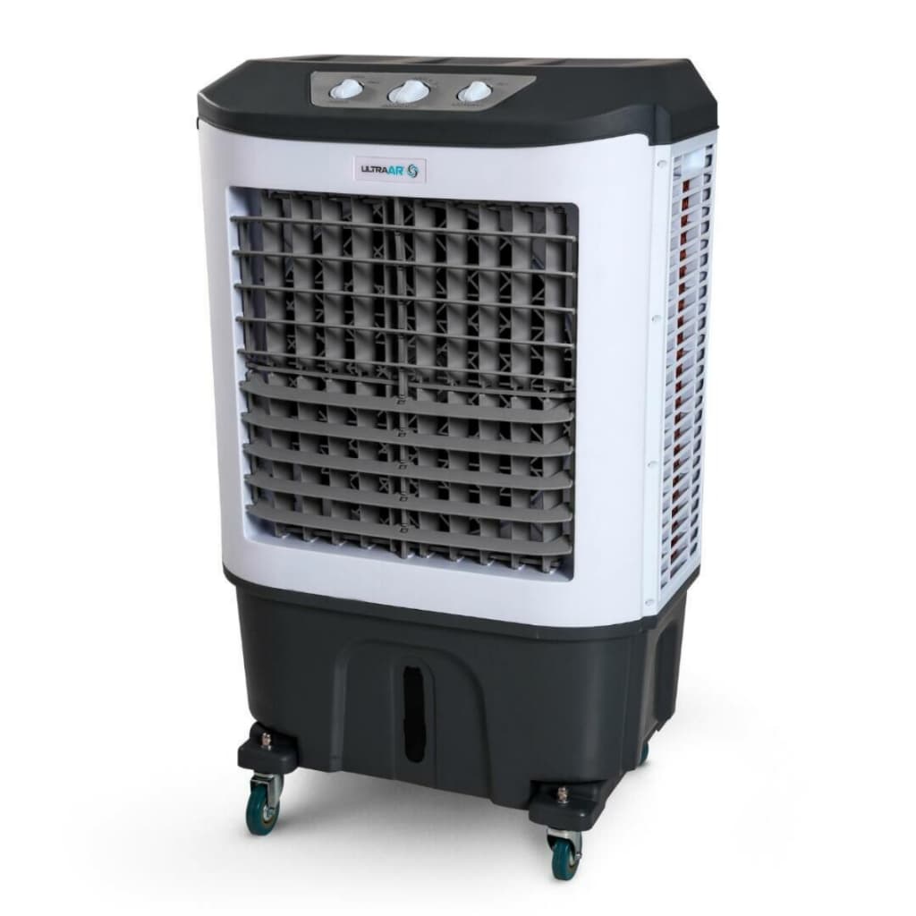 Climatizador De Ar Frio Industrial 55 Litros Ultraar 110v Cor Branco Com Cinza 250W Portatil Evaporativo Rodinha