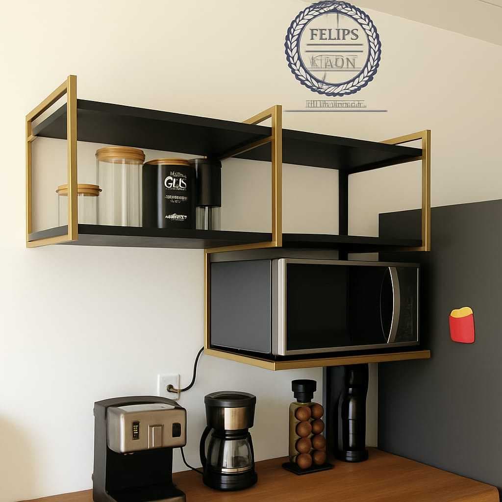 PRATELEIRA INDUSTRIAL DE PAREDE PARA MICROONDAS COM PRATELEIRA DE MDF VARIOS TAMANHOS E CORES(PRATELEIRAS INCLUSA)