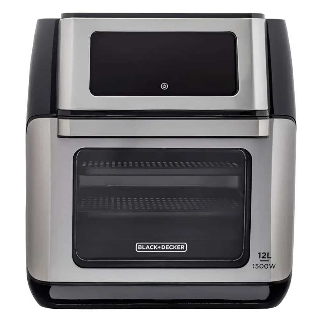 Fritadeira de ar Black+Decker 12L, 5 em 1, preto e prata, 220V