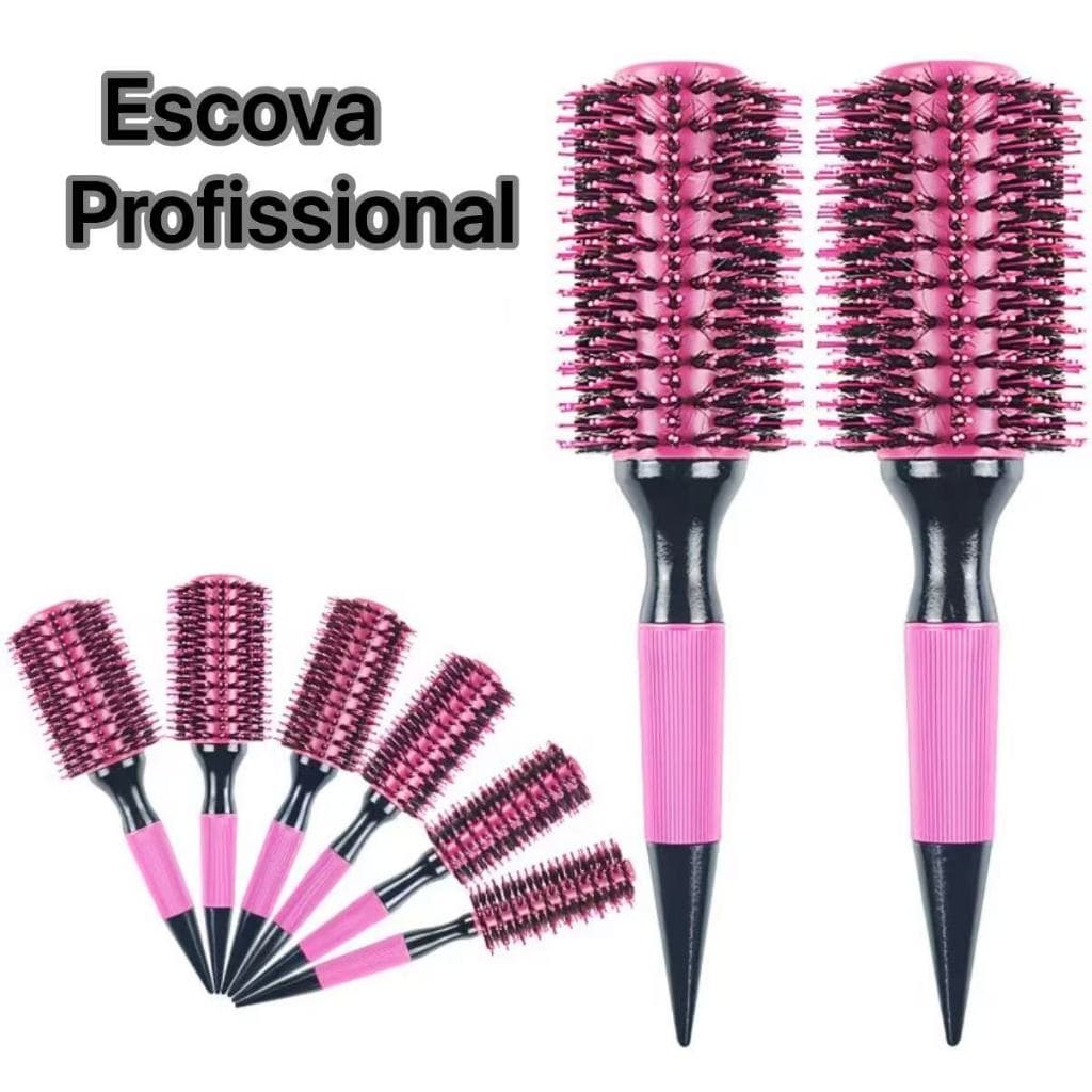 Escova De Cabelo Térmica Amarela ou Rosa De Ferramentas Madeira Mista Com Cerdas De Javali