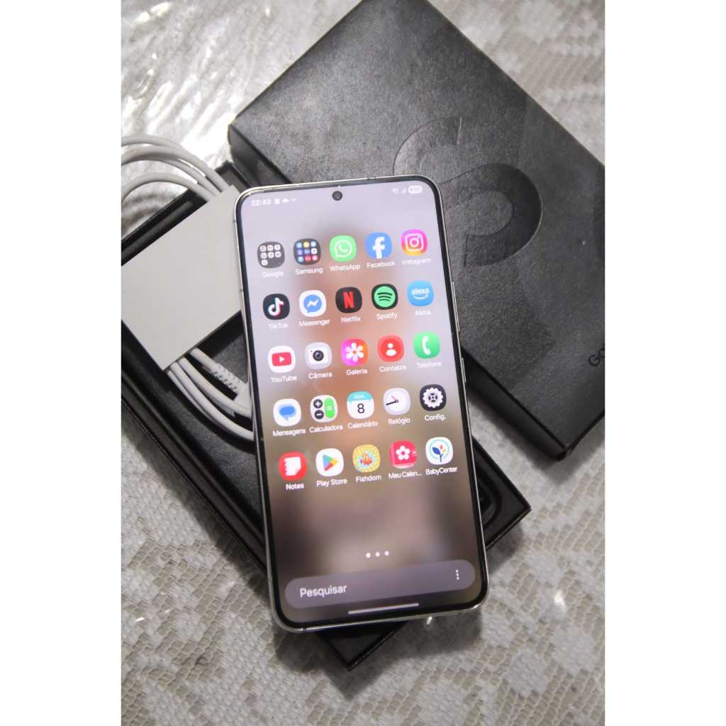 Samgung Galaxy s22 128gb 8 Ram Tela 6.1 Amoled Branco Novinho Sem Detalhe