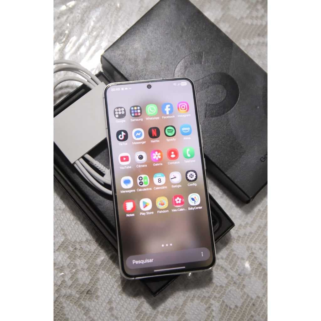 Samgung Galaxy s22 128gb 8 Ram Tela 6.1 Amoled Branco Novinho Sem Detalhe