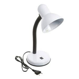 Luminária de mesa branca com haste flexível