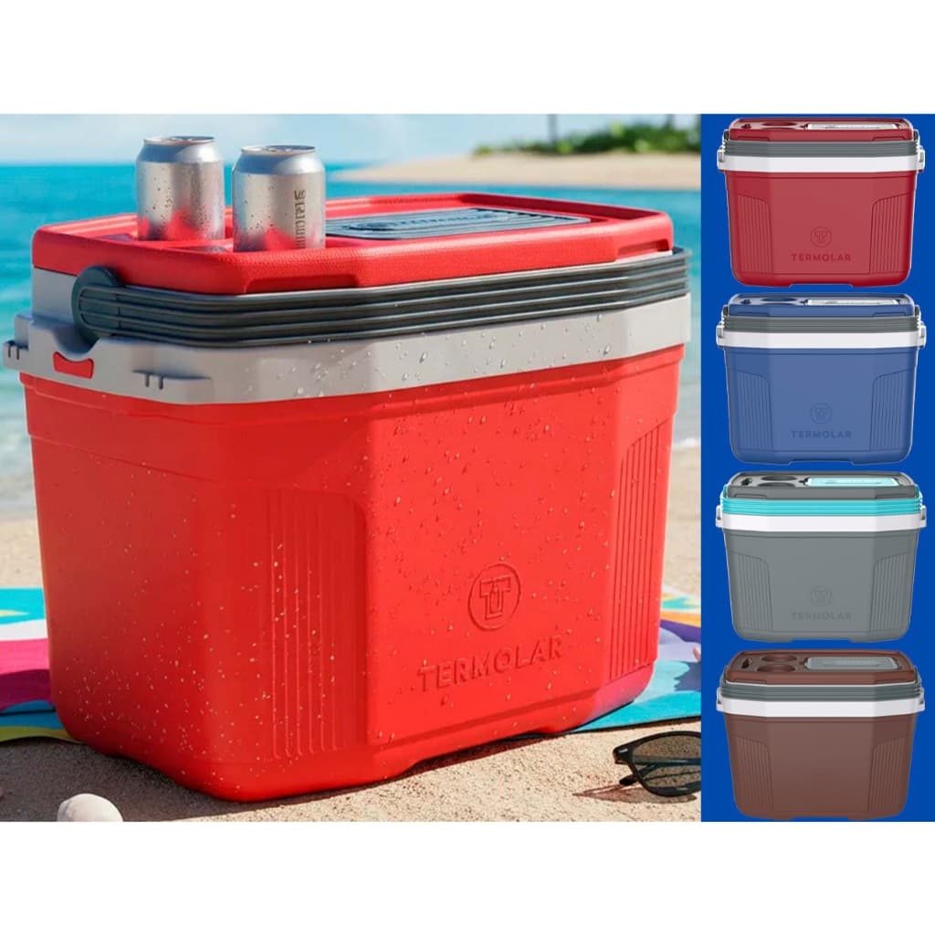 Caixa Térmica 20 Litros Cooler Com Alça Praia Pesca Camping 24 Latas Termolar P/ Bebida Comida