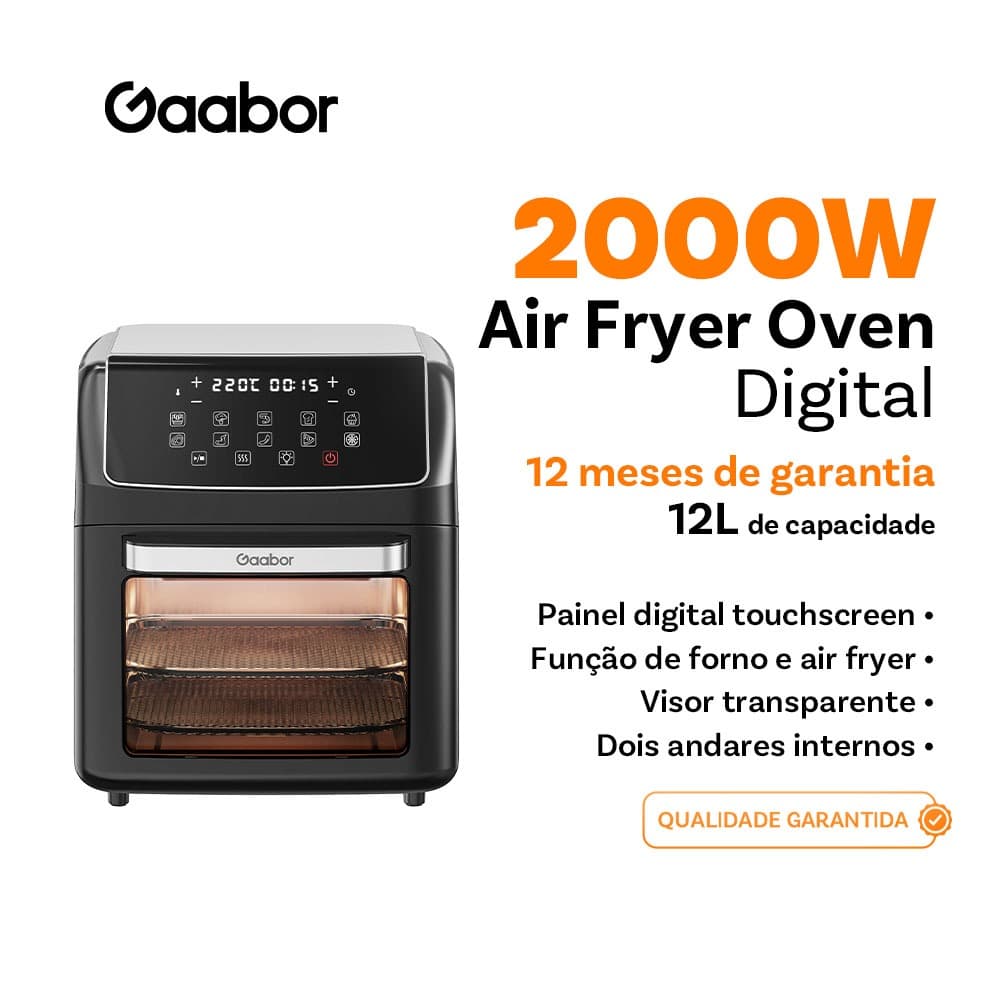 Gaabor Fritadeira Sem Oleo 220V 1,2L Digital Grande Capacidade Para Familia Cozinha AF120T01