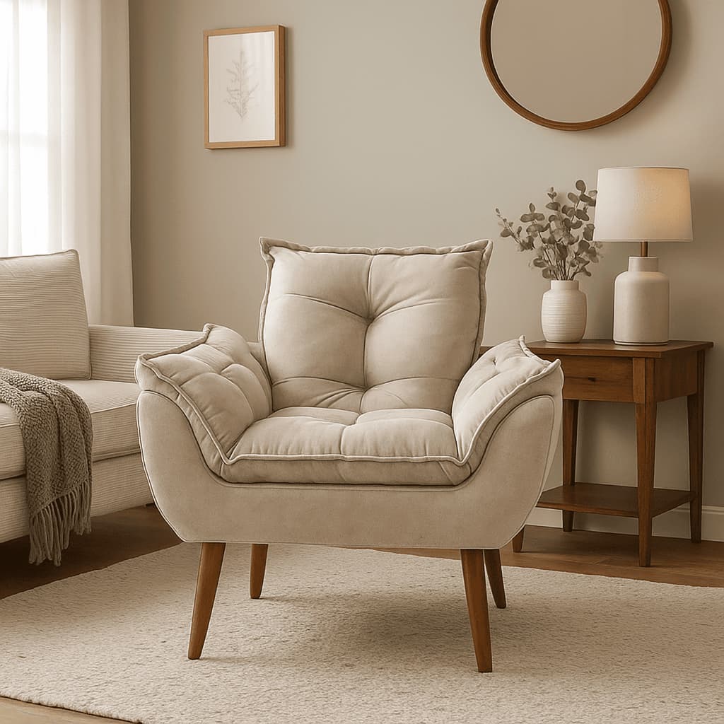 Poltrona Decorativa Opala - Poltrona Para Recepção E Sala - Poltrona Para Descanso Confortável Luxo