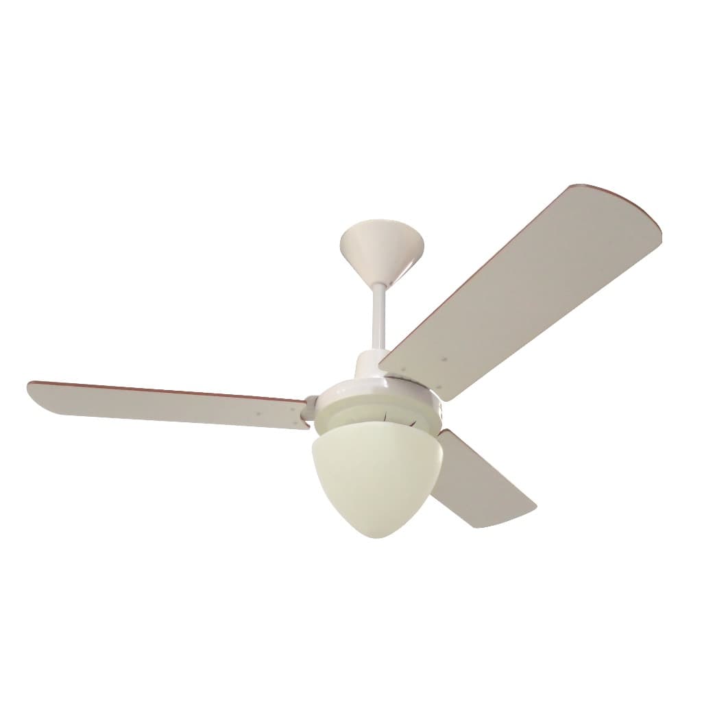 Ventilador de Teto Aliseu Ice Com Controle de Parede -  Branco com pás dupla face (branco/mogno)