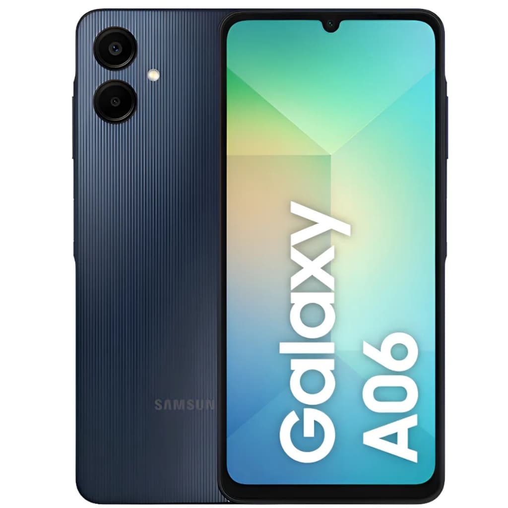 Smartphone Samsung Galaxy A06 4G 128GB 4GB Tela 6.7 Câmera Dupla 50MP  Dual Chip Azul Branco