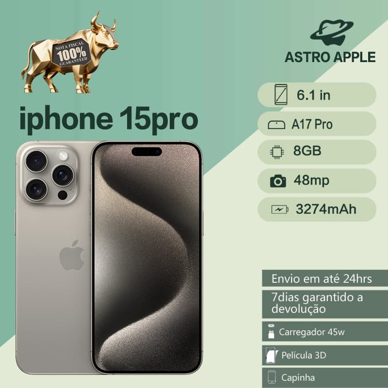 iPhone 15 Pro 128gb/256gb 100% Original com Garantia - Vitrine