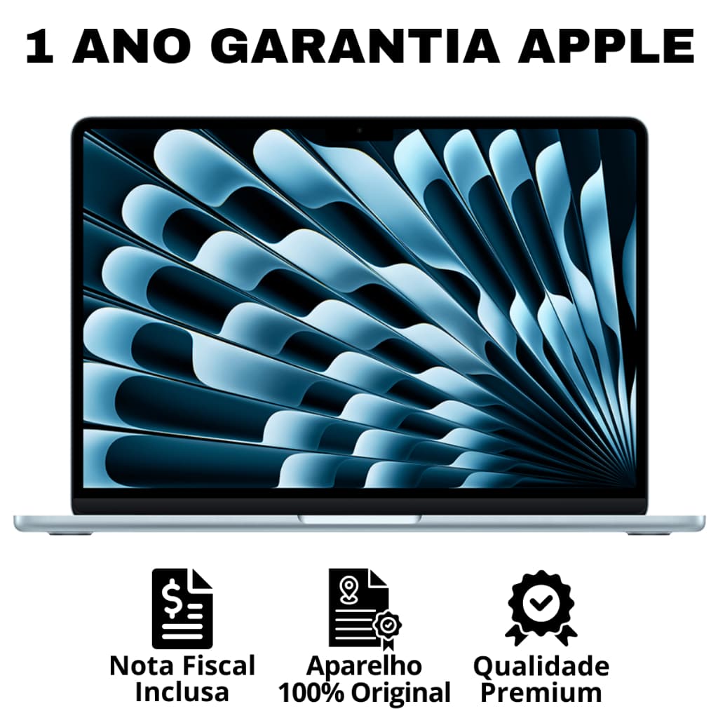 MacBook Air M4 15.3” 16GB RAM 256GB / 512GB SSD Novo Lacrado NF + 1 Ano de Garantia Apple