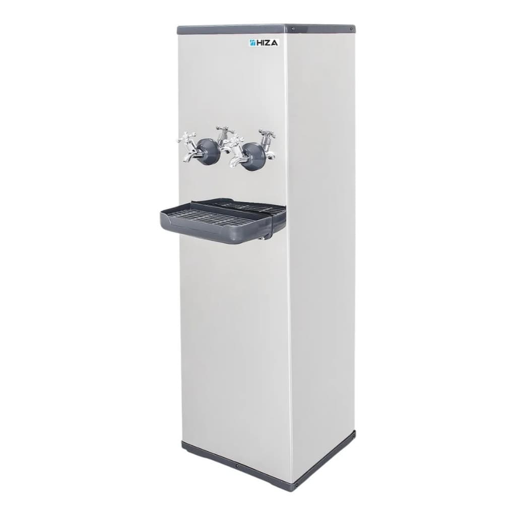 Bebedouro Industrial De Água 25 Litros 2 Torneiras Geladas Purificador Total Inox De Coluna + Filtro