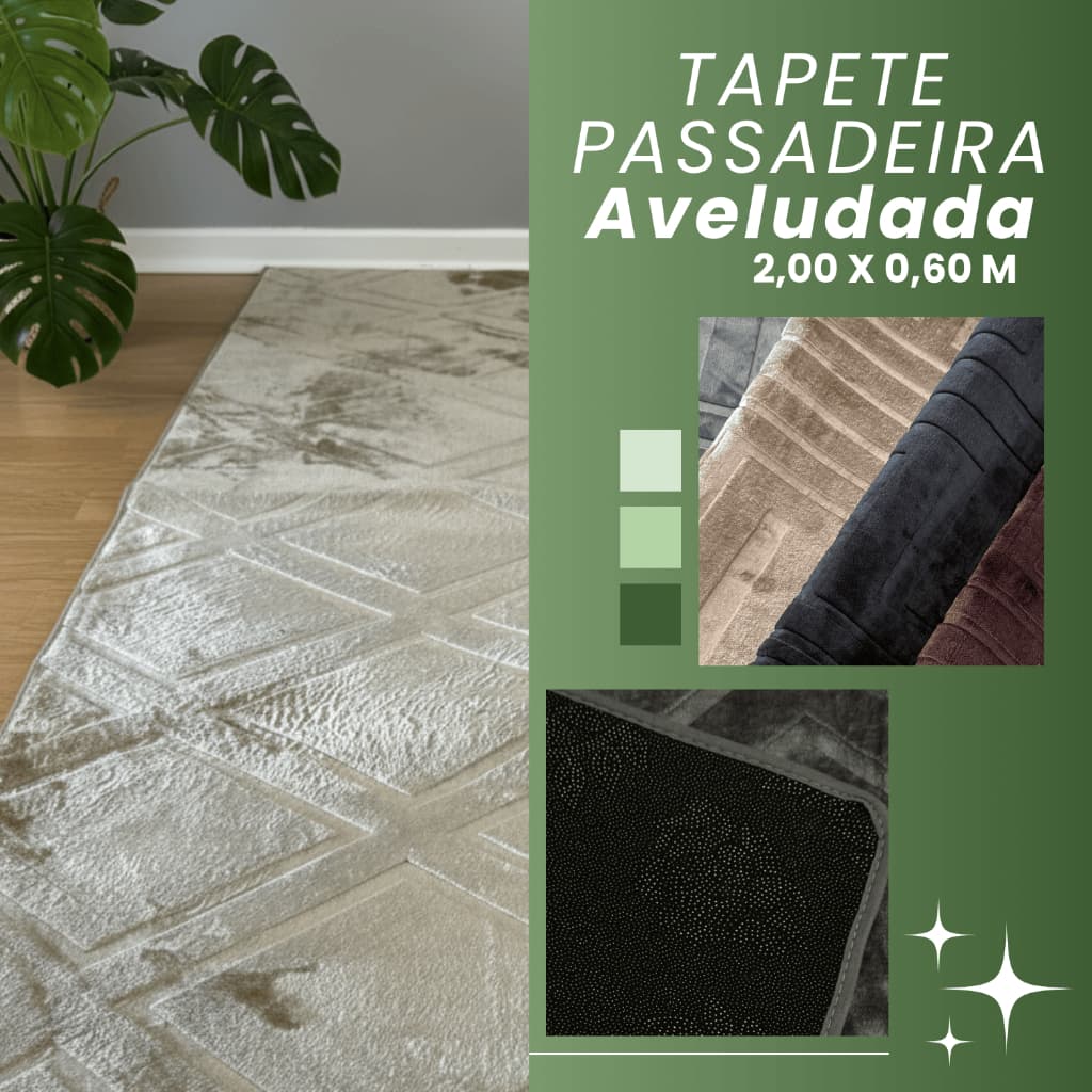 Tapete emborrachado para quarto e sala, padrão geométrico, cores bege e cinza, texturas variadas.