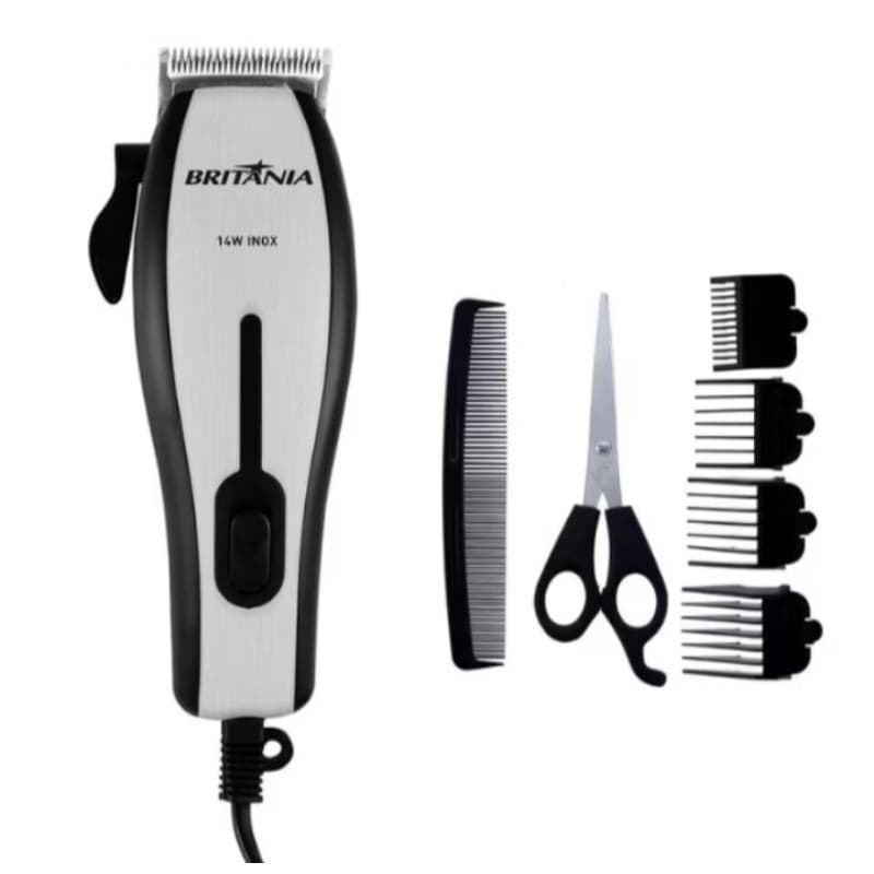 MAQUINA DE CORTAR CABELO E BARBA BRITÂNIA 14W INOX