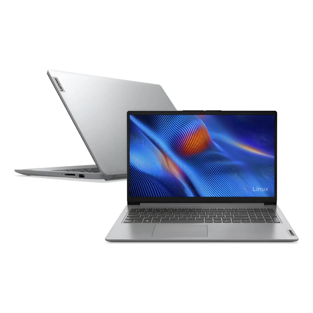 Notebook Lenovo Ideapad 15.6 Pol Intel Core i3 1215U 4GB 128GB SSD Linux Cinza