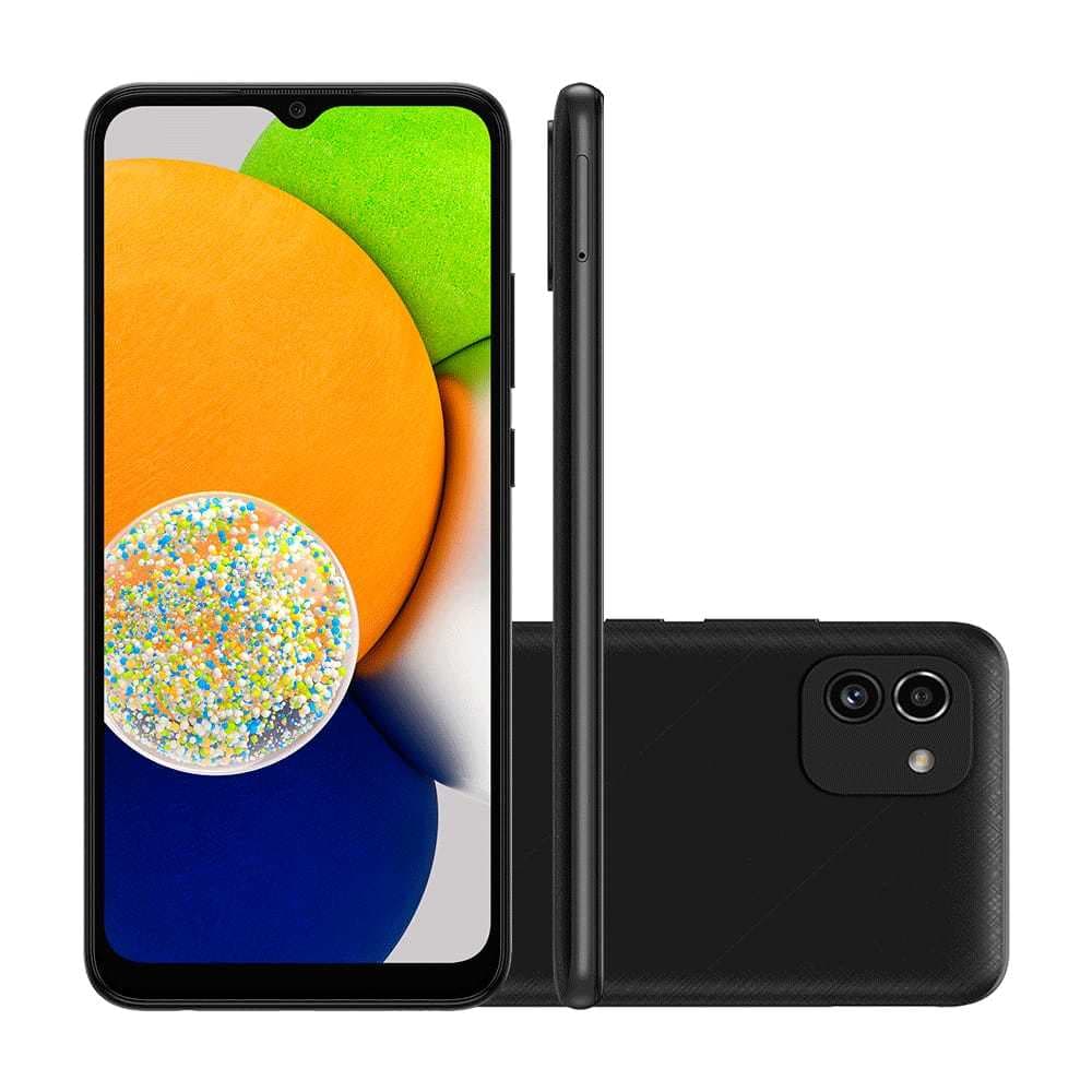 Smartphone Samsung Galaxy A03 64GB 4G 4GB RAM Preto com câmera dupla