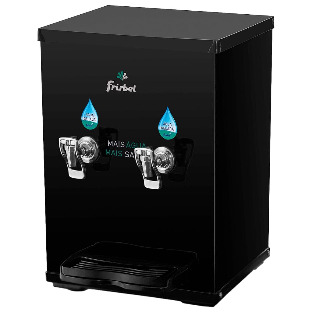 Bebedouro Industrial Preto De Bancada Água Gelada Natural 10 Litros Office Black Frisbel Elétrico