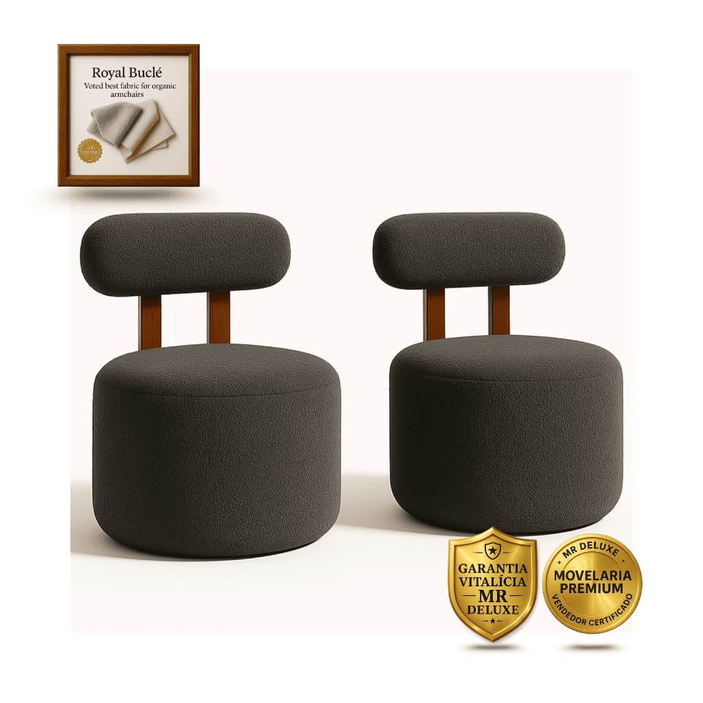 Kit 2 Poltrona Orgânica Chloe - Poltrona Para Decoração E Sala De Estar Recepção - Poltrona Boucle