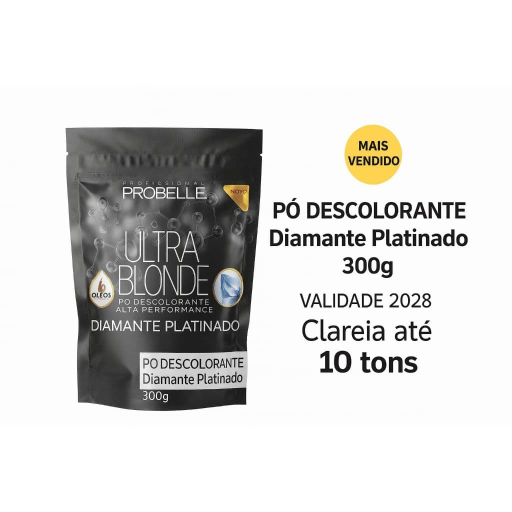 Pó Descolorante Platinado Stand Pouch - 300G. Probelle (PLATINADO)