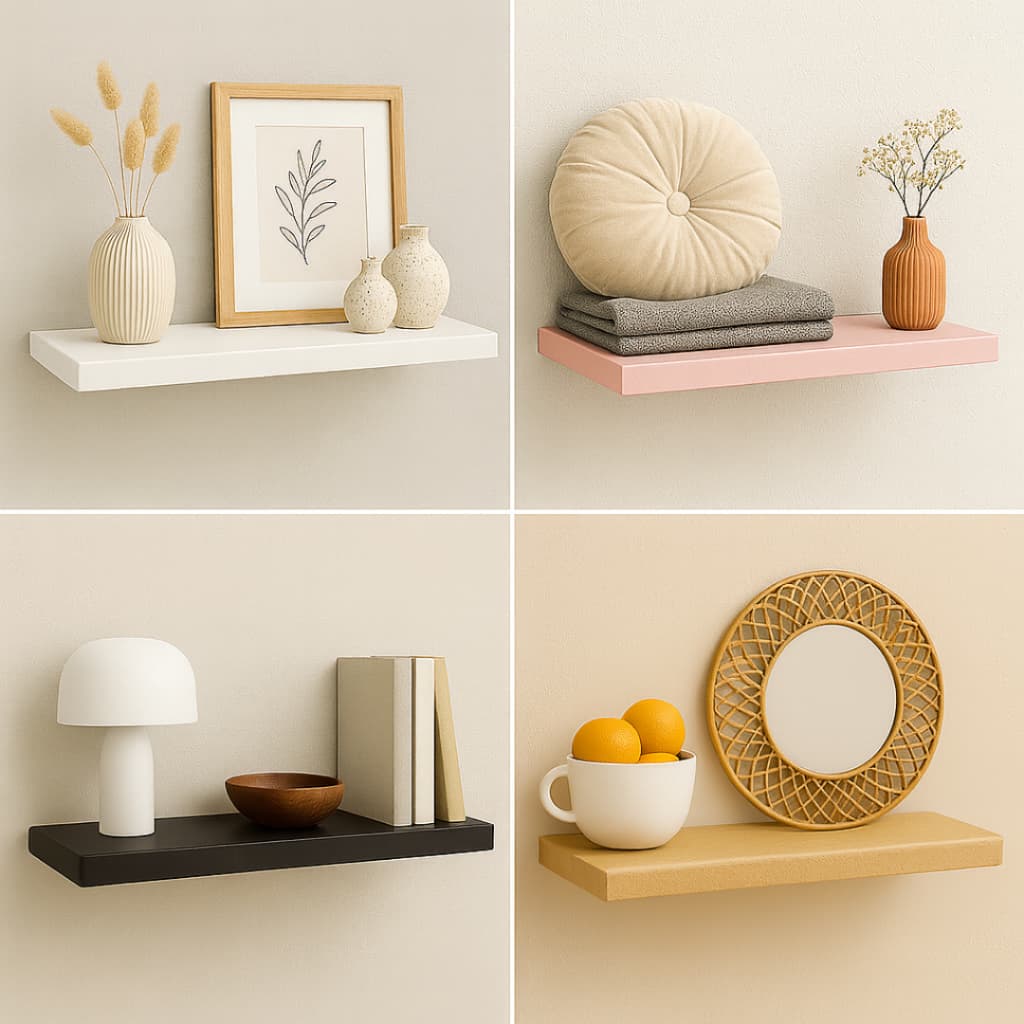 Prateleira Com Suporte Invisível 70x20cm Mdf 18mm Decoração Várias Cores Preto Branco Rosa MDF Cru 100% MDF
