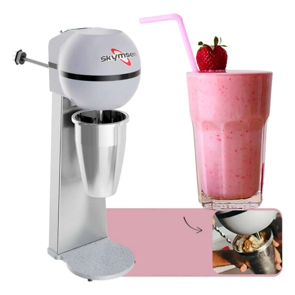 Batedor Milk Shake Inox Sorveteira Bms-N 1 Haste 500W 127V ou 220V Profissional Skymsen