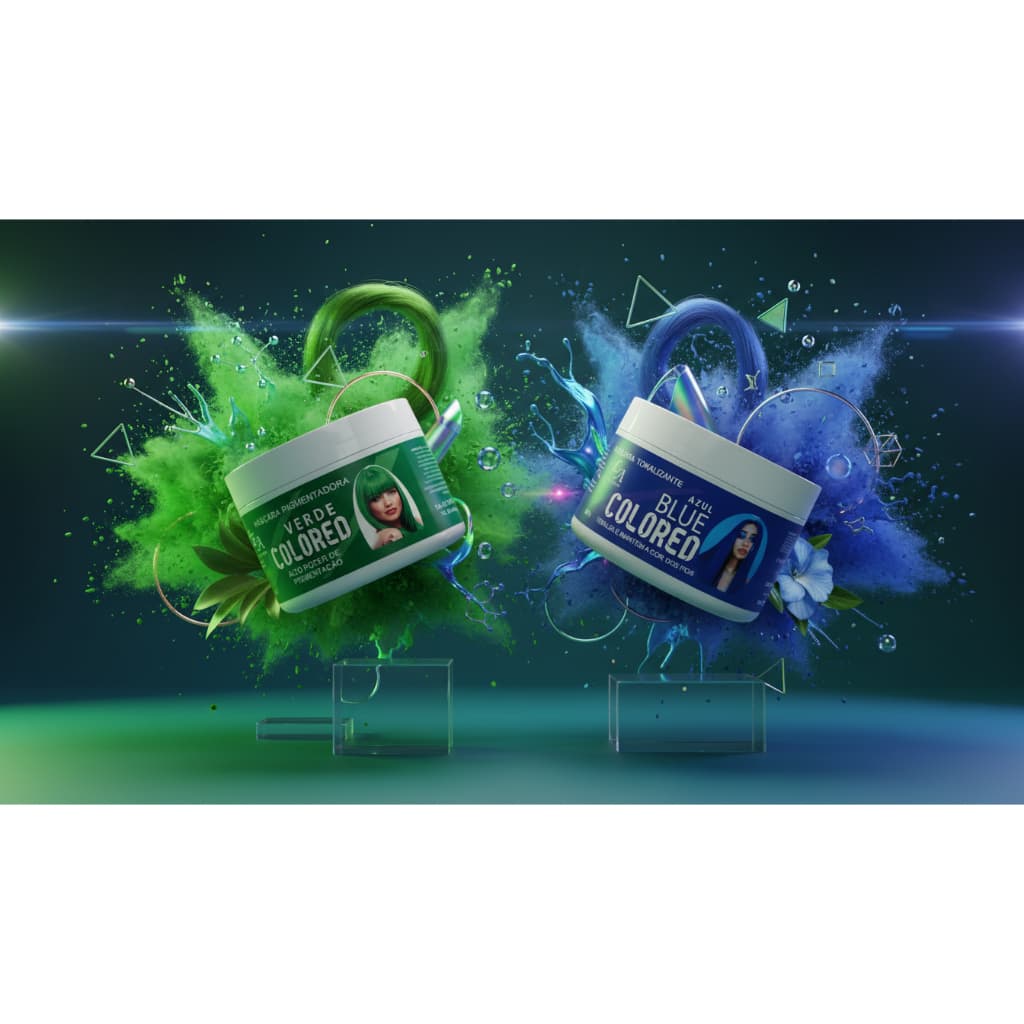 Tonalizante Azul Blue Verde Máscara Matizadora Profissional Para Cabelos Luminosos E Sem Amarelado