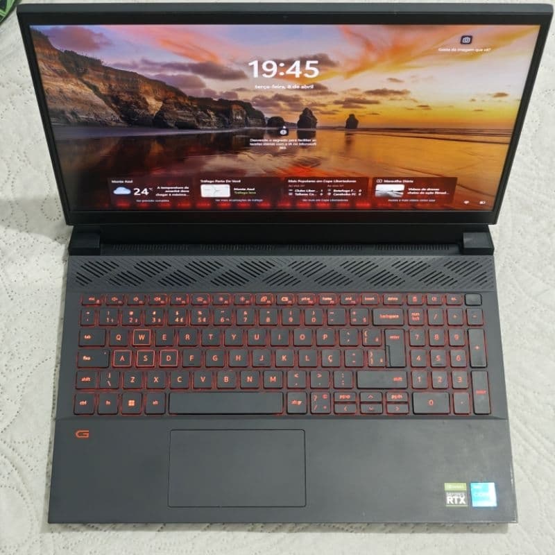 Notebook Gamer Dell G15 i5 12500h RTX3050 16GB RAM 1TB M.2 Teclado retroiluminado muito novo!