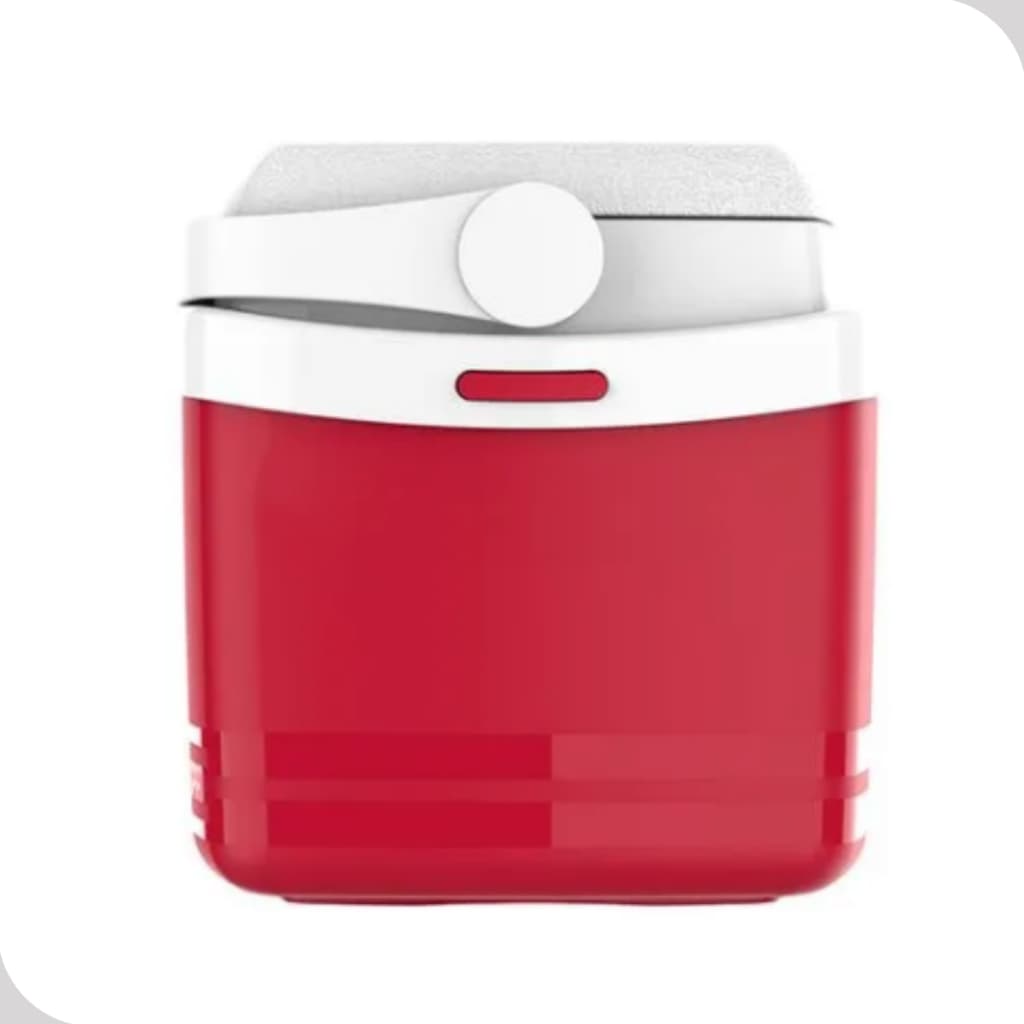 Caixa Termica 5L Cooler Pequena Alça Vermelha Soprano